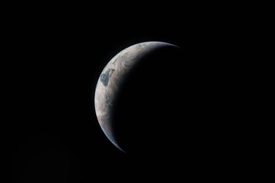 Crescent Earth from deep space